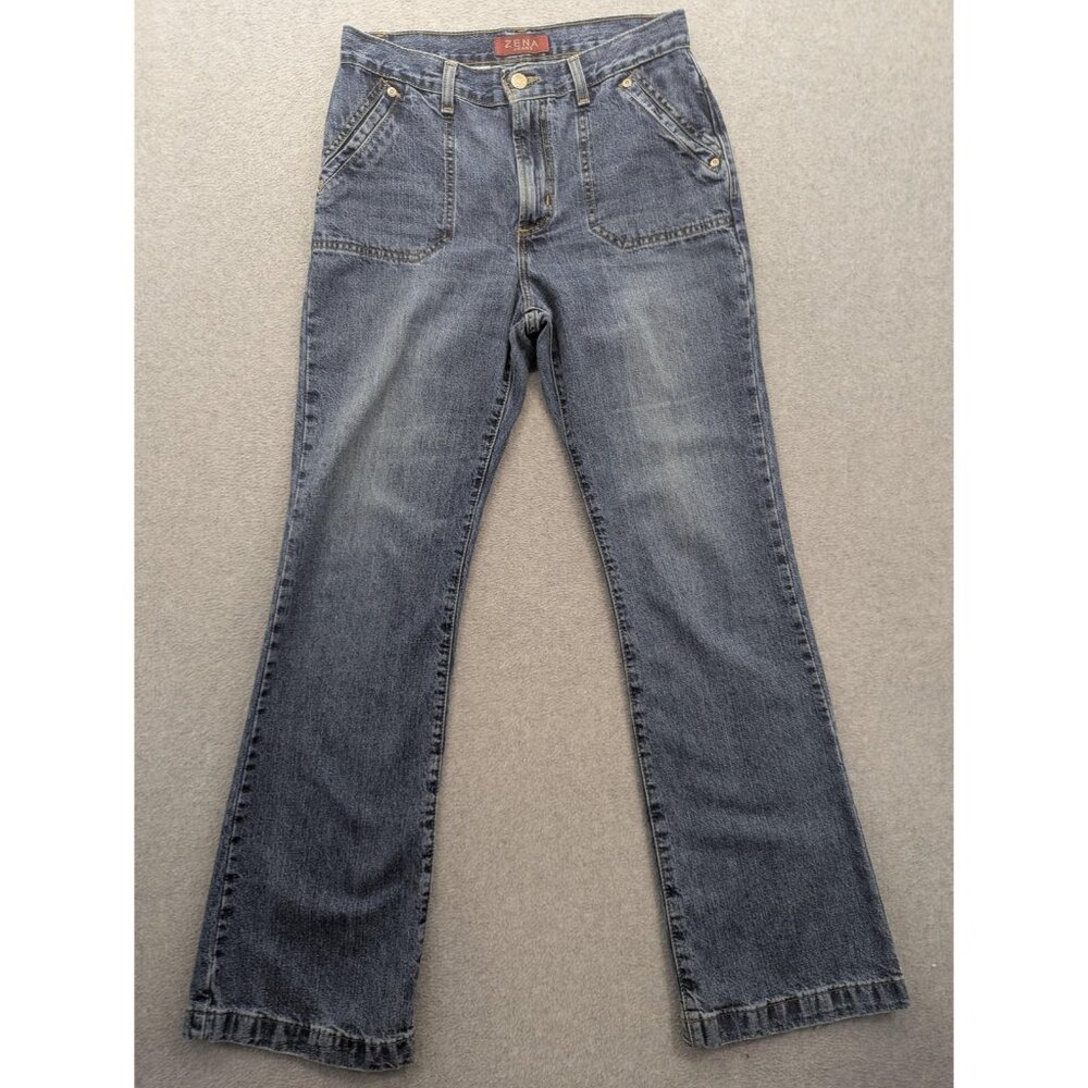 Vintage Zena Jeans Womens 6 Blue Medium Wash High Rise Straight 28x32 2000s